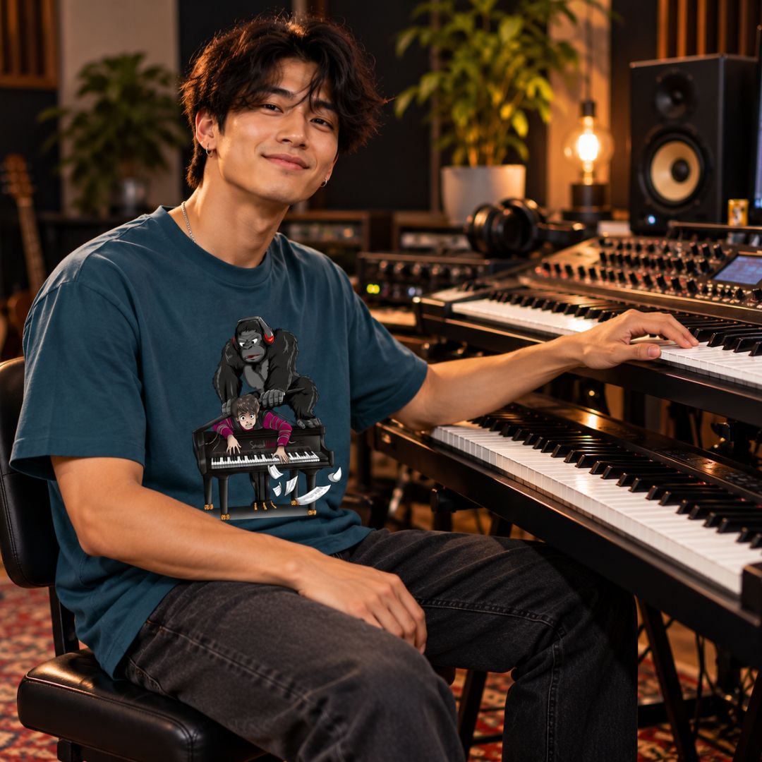 SmashHarry Men's Organic Piano T-Shirt