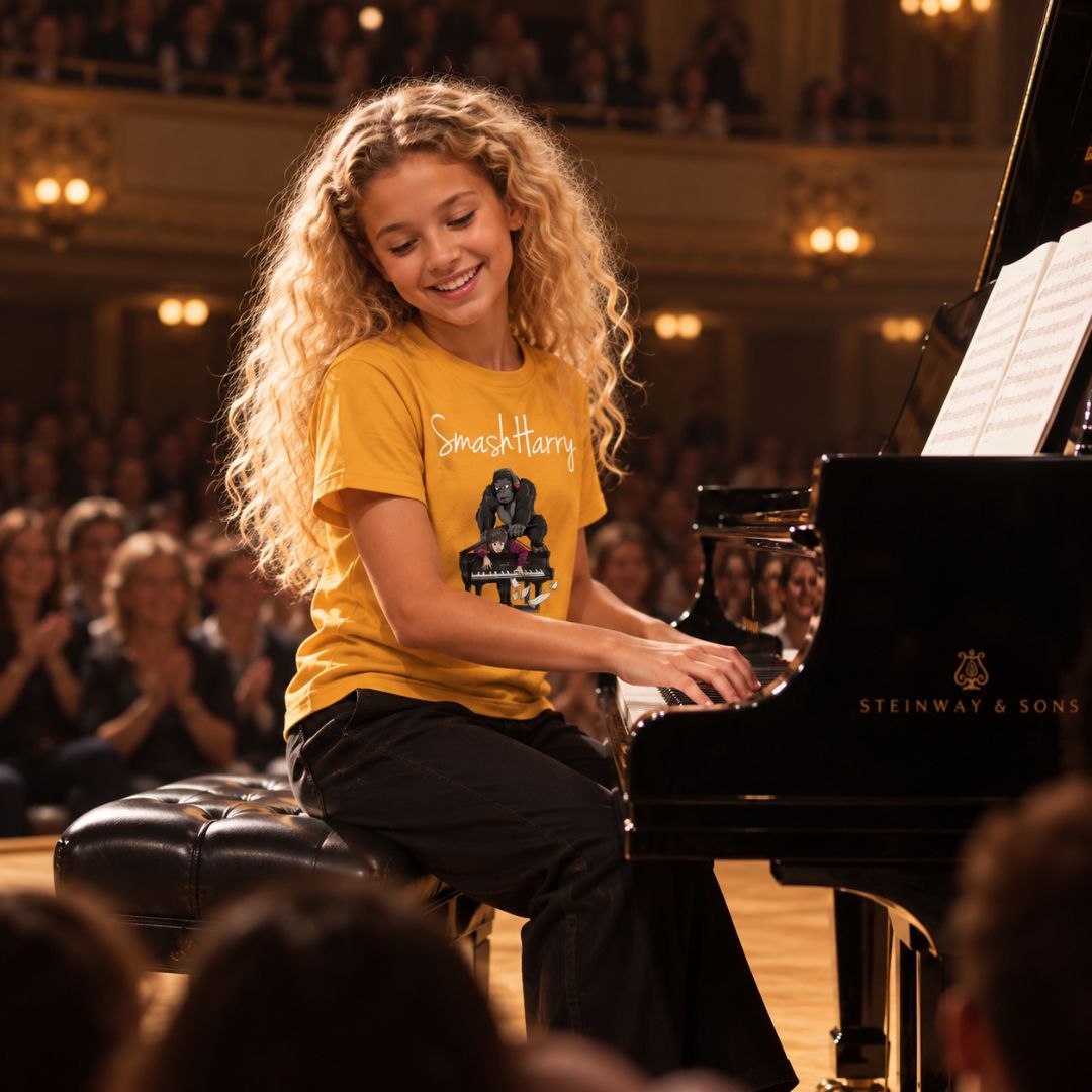 SmashHarry Kids' Organic Basic T-Shirt — Piano NEW