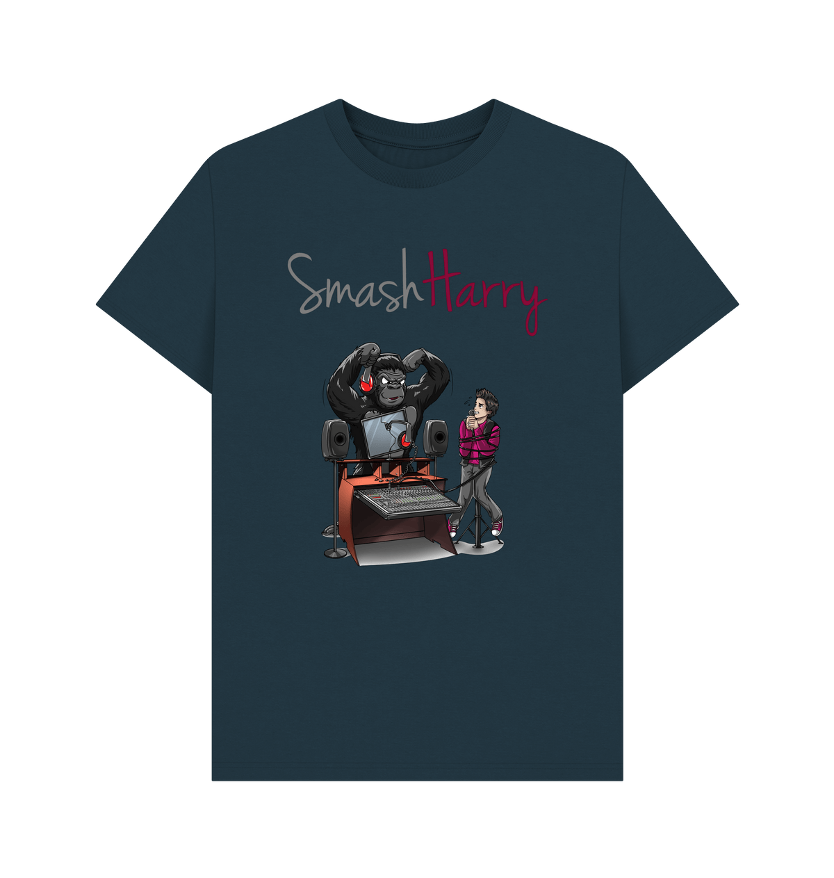 Denim Blue Printed T-shirt Front