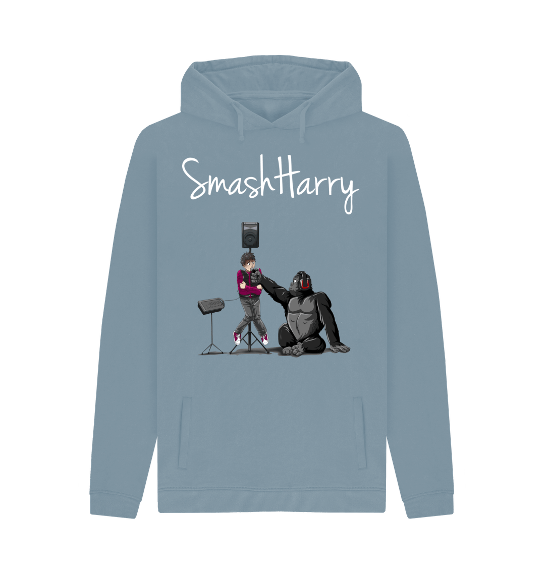 Stone Blue Printed Hoody Front