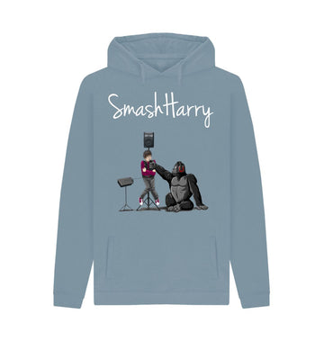 Stone Blue SmashHarry Men's Organic Pullover Hoodie \u2014 Microphone