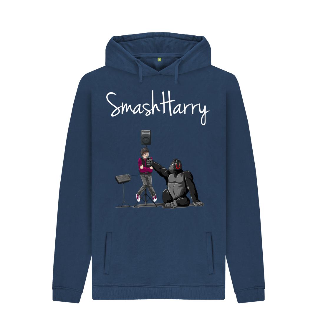 Navy Printed Hoody Front