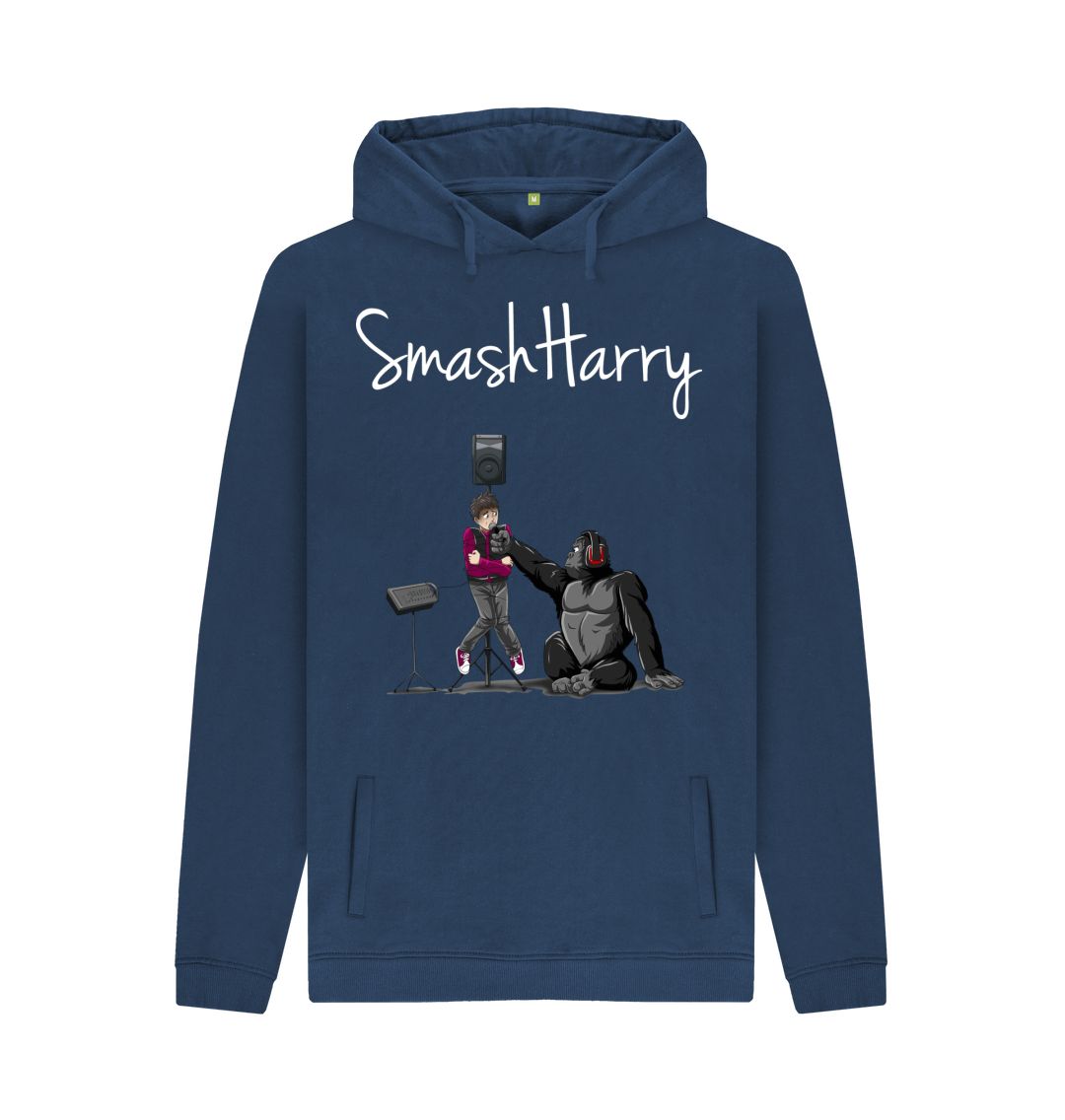 Navy SmashHarry Men's Organic Pullover Hoodie \u2014 Microphone