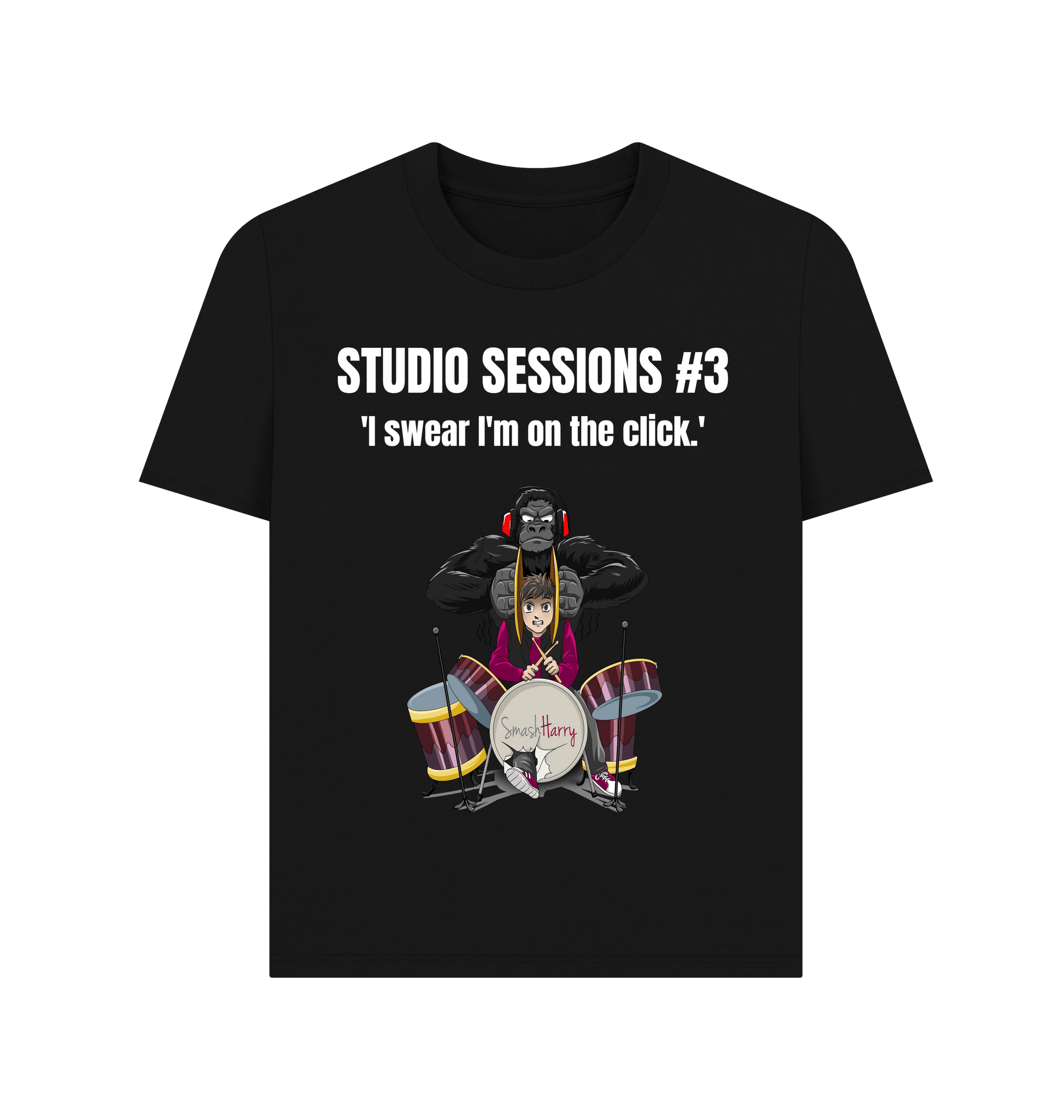 Black Printed T-shirt Front