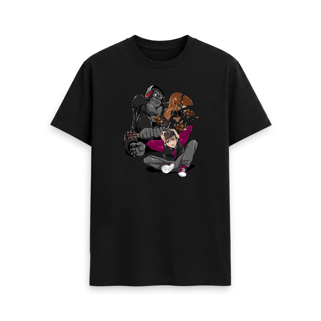 Black Printed T-shirt Front
