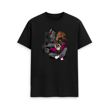 Black Printed T-shirt Front