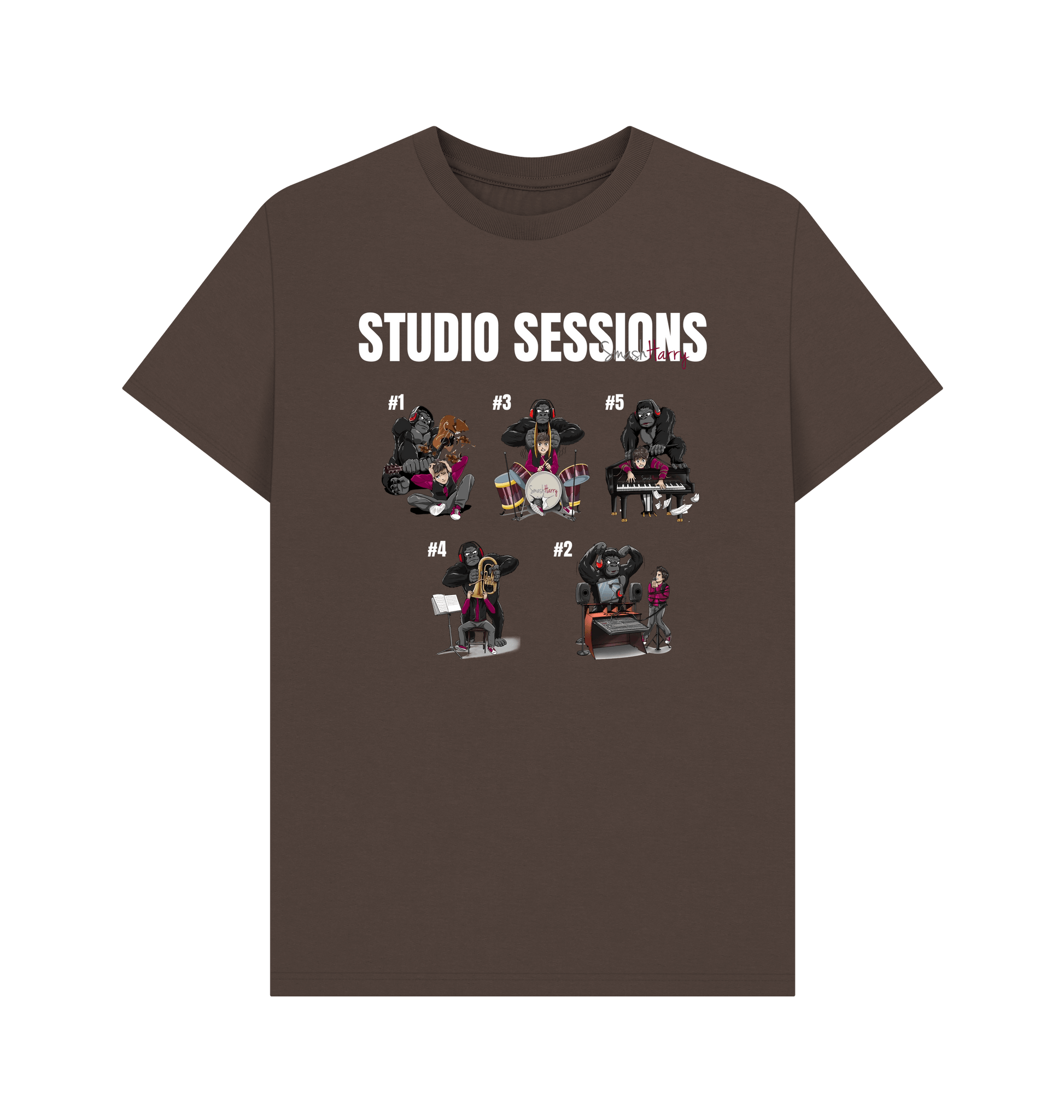 Chocolate Printed T-shirt Front