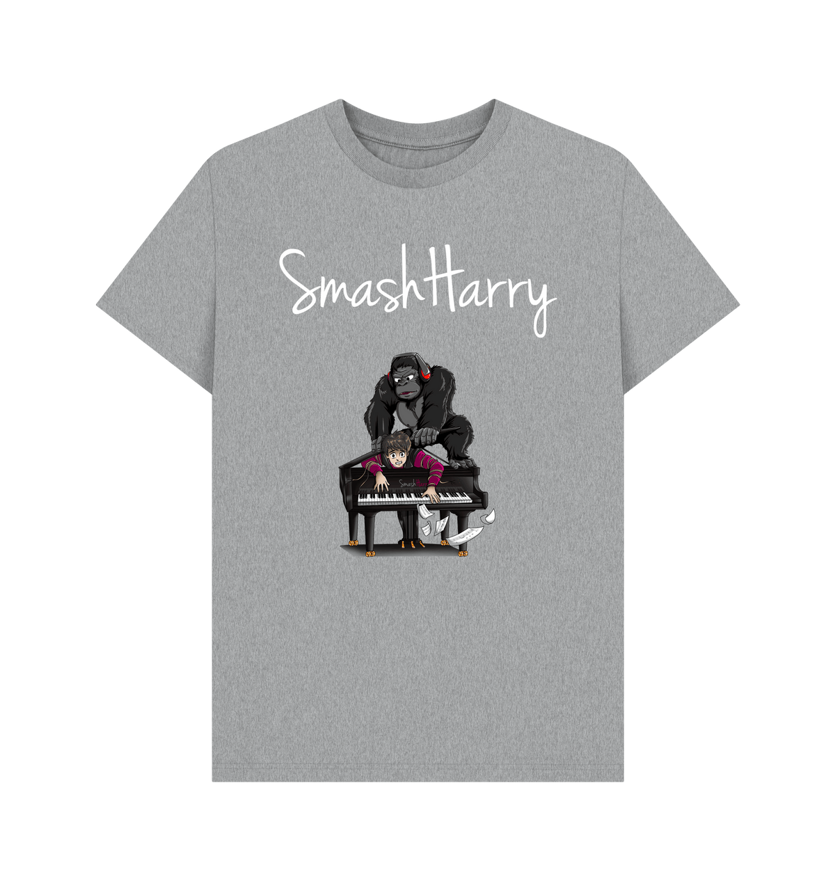 Athletic Grey Printed T-shirt Front