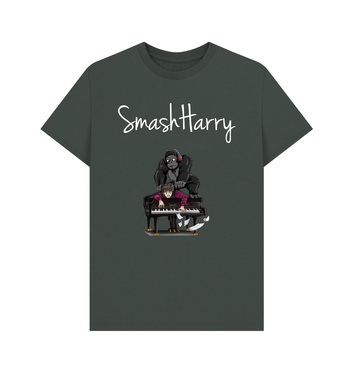 Dark Grey Printed T-shirt Front