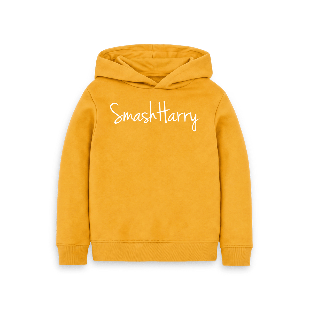Mustard Printed Kids Hoodie Front