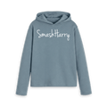 Stone Blue Printed Hoody Front