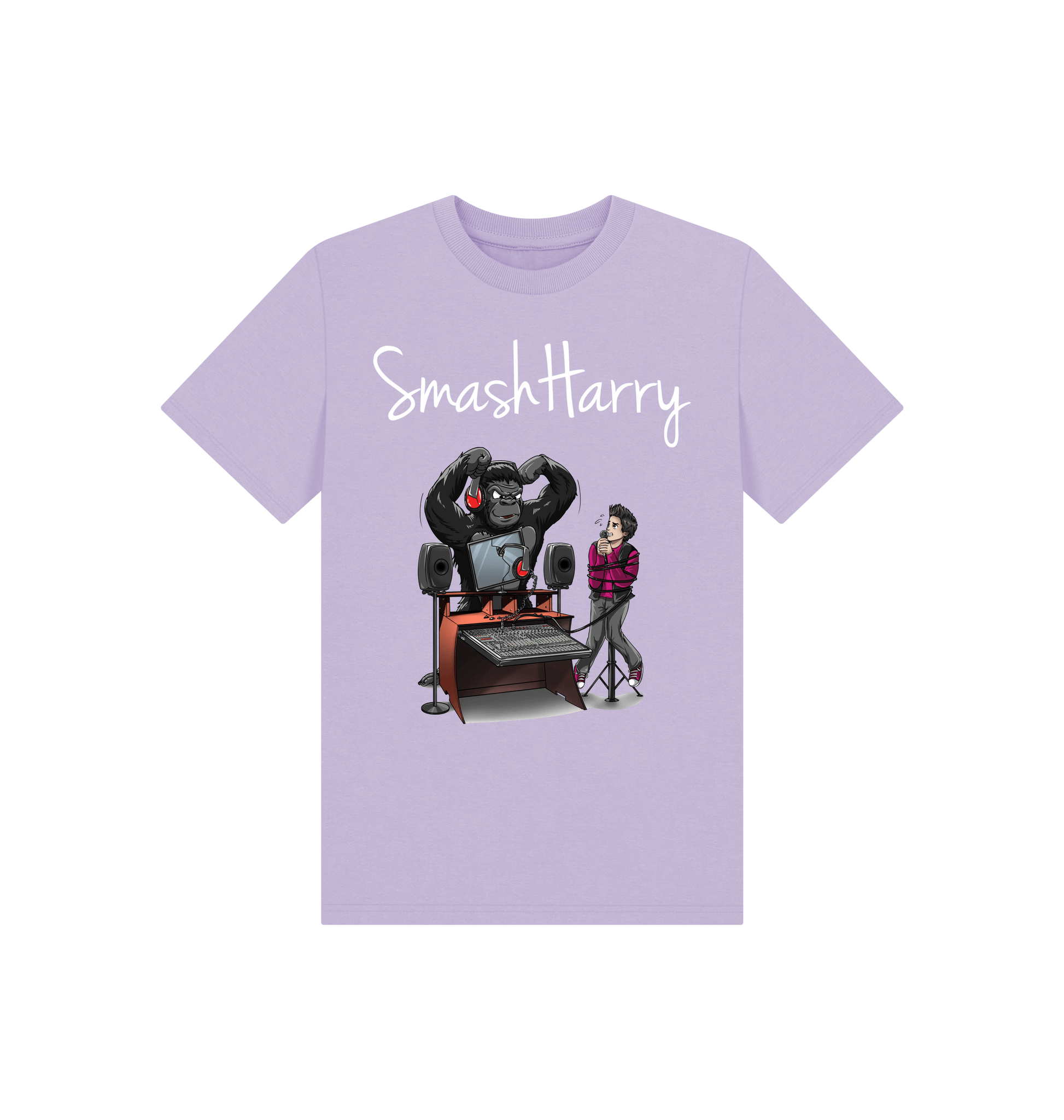Soft Lilac Printed Kids T-Shirt Front