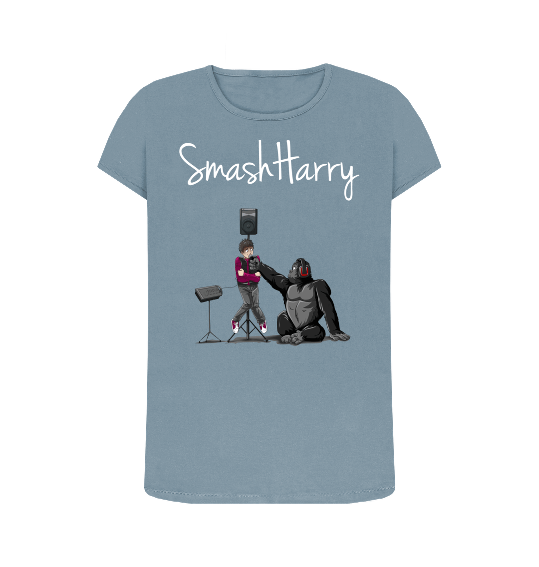 Stone Blue Printed T-shirt Front