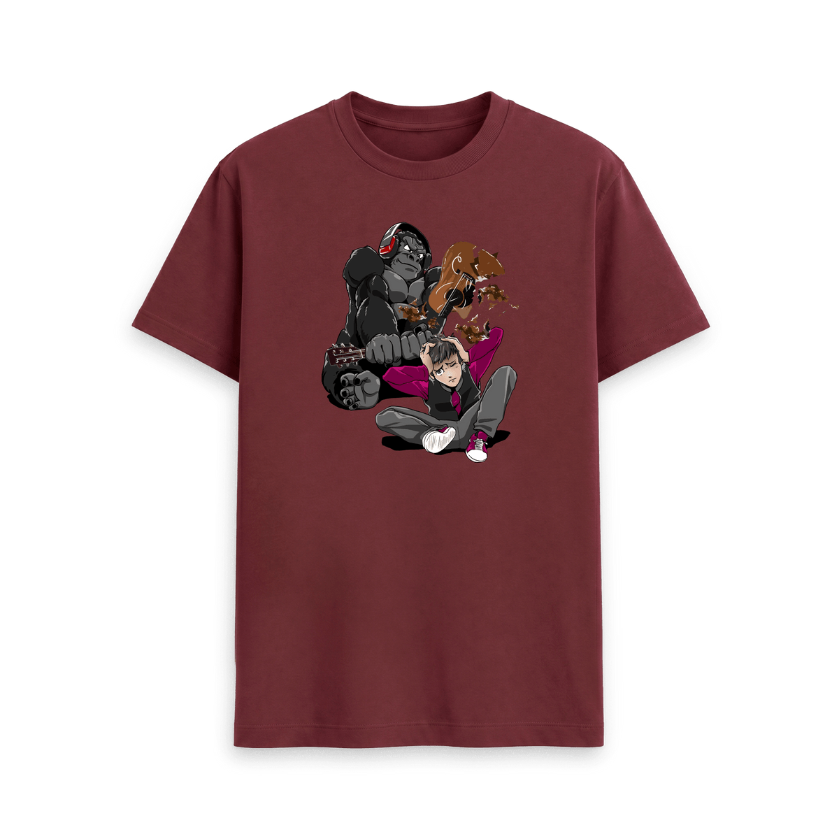 Red Wine Printed T-shirt Front