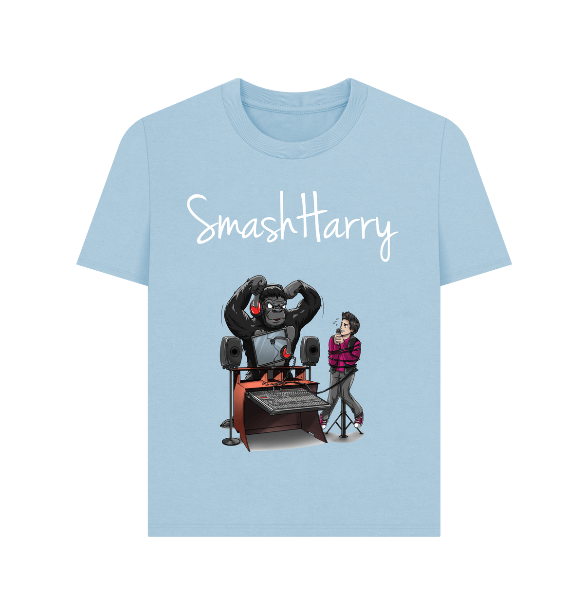 Milky Blue Printed T-shirt Front