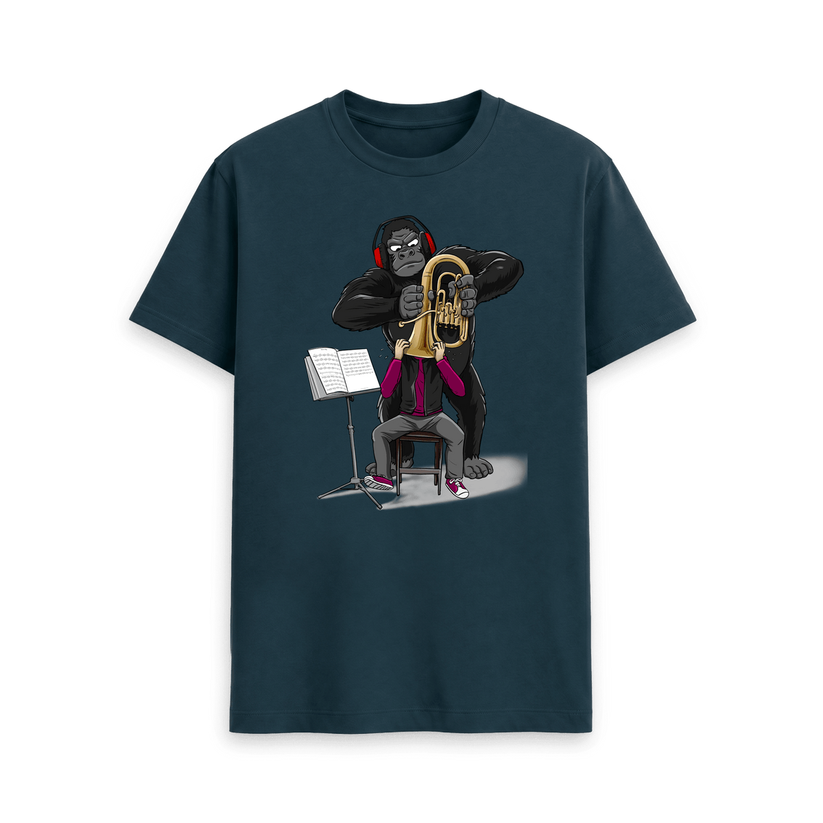 Denim Blue Printed T-shirt Front