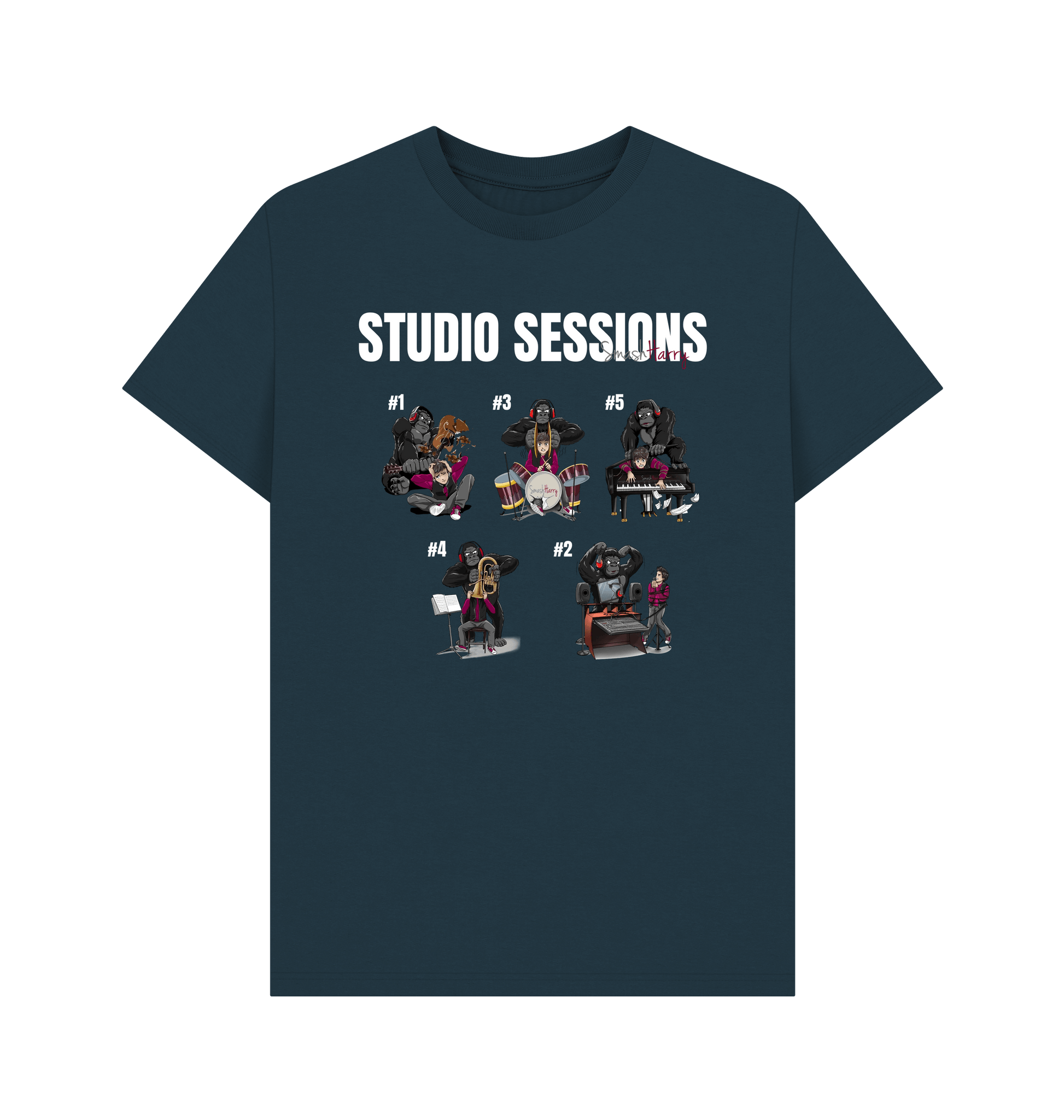 Denim Blue Printed T-shirt Front