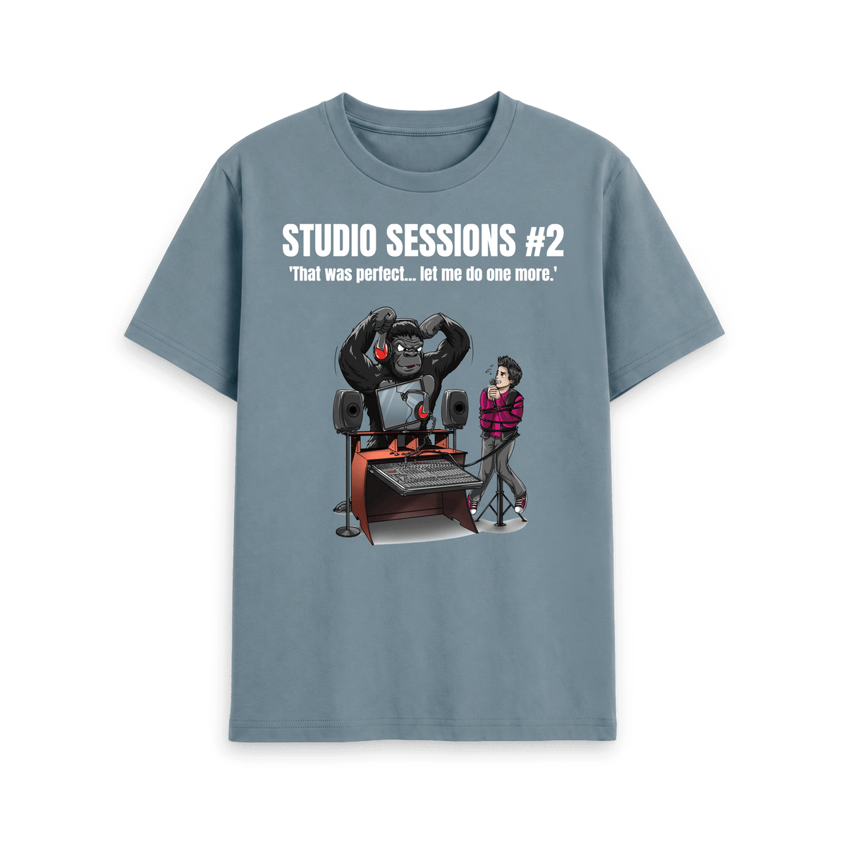 Stone Blue Printed T-shirt Front