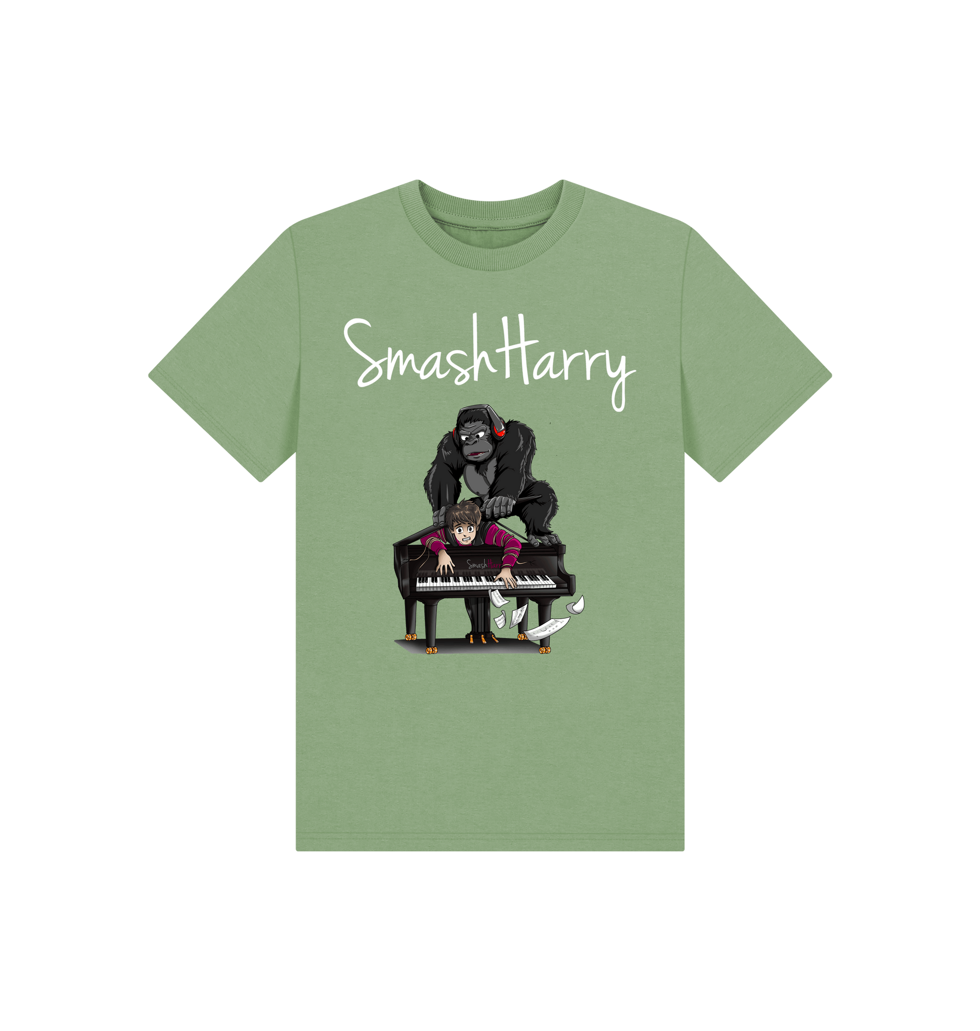 Sage Printed Kids T-Shirt Front