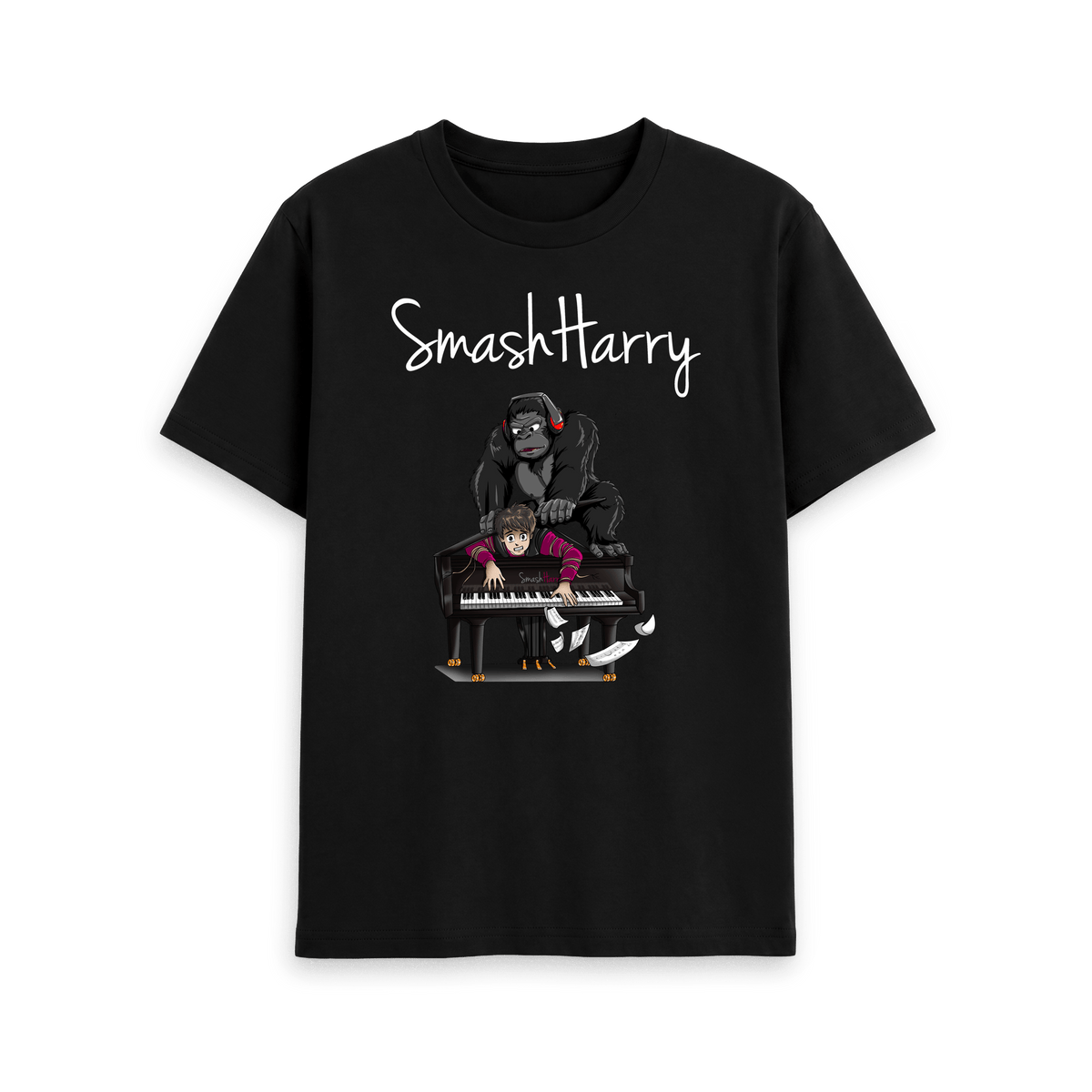 Black Printed T-shirt Front