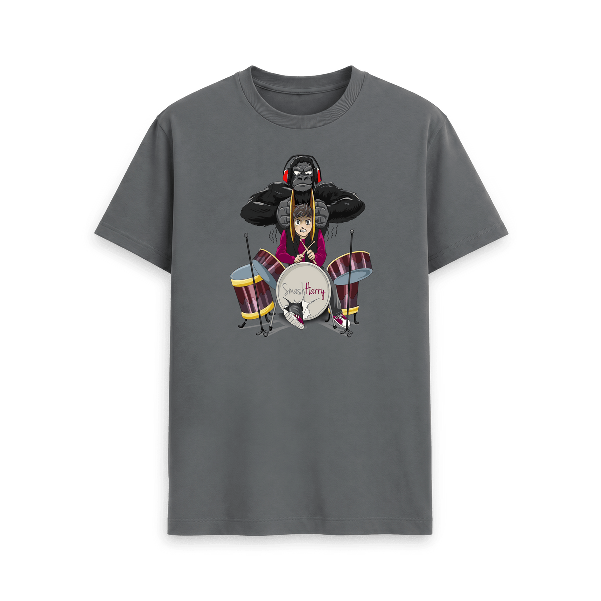 Slate Grey Printed T-shirt Front