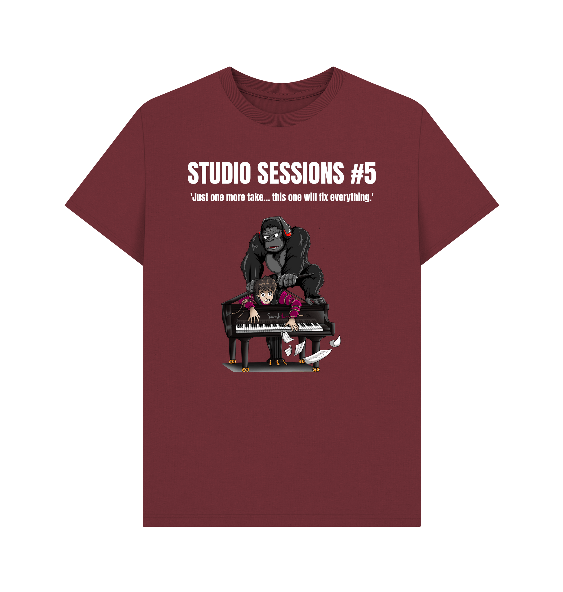 Red Wine Printed T-shirt Front