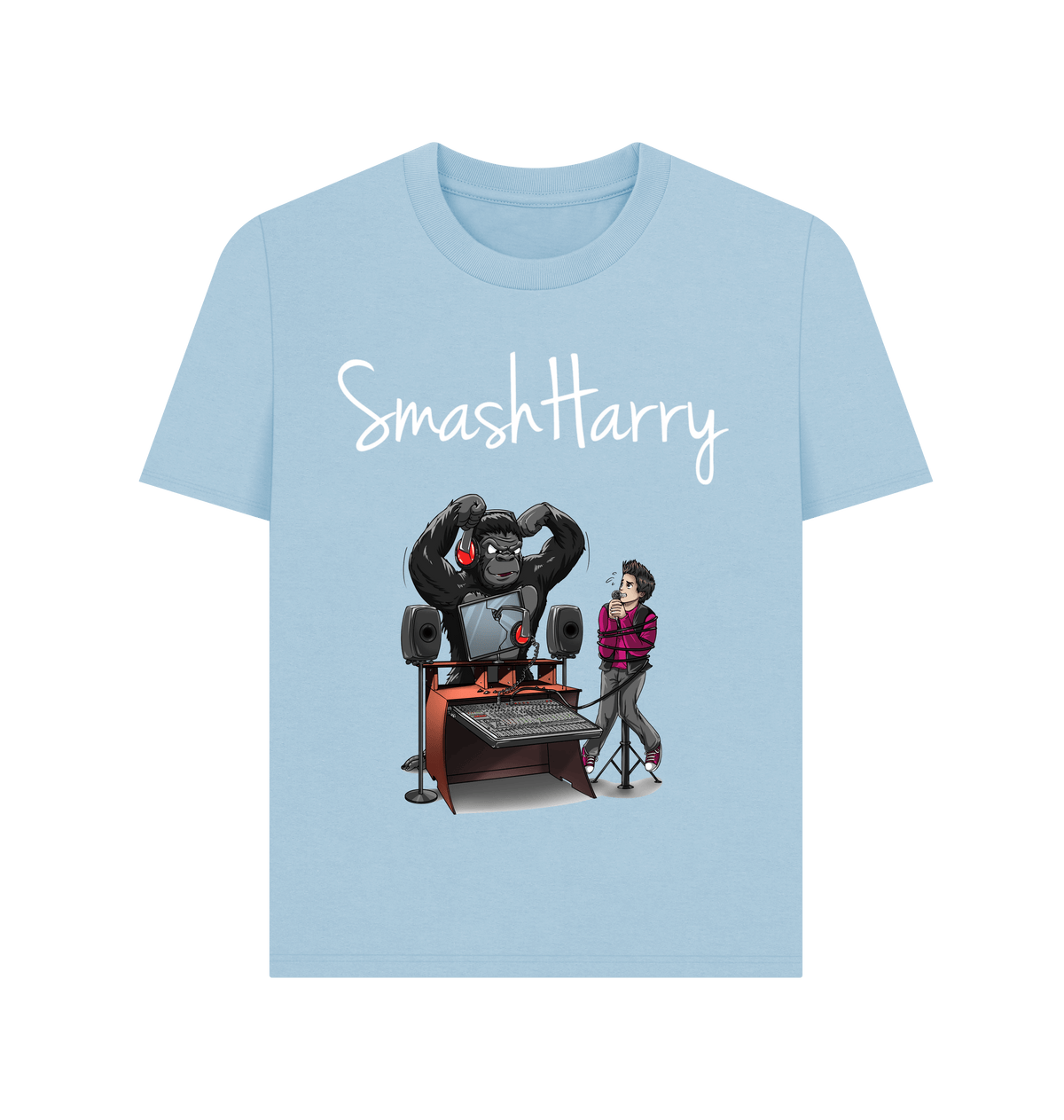 Milky Blue Printed T-shirt Front