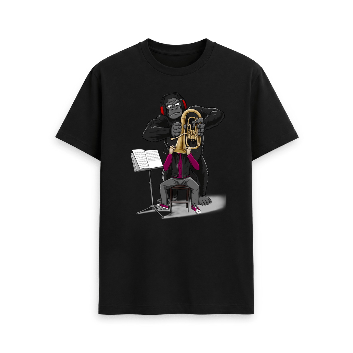 Black Printed T-shirt Front