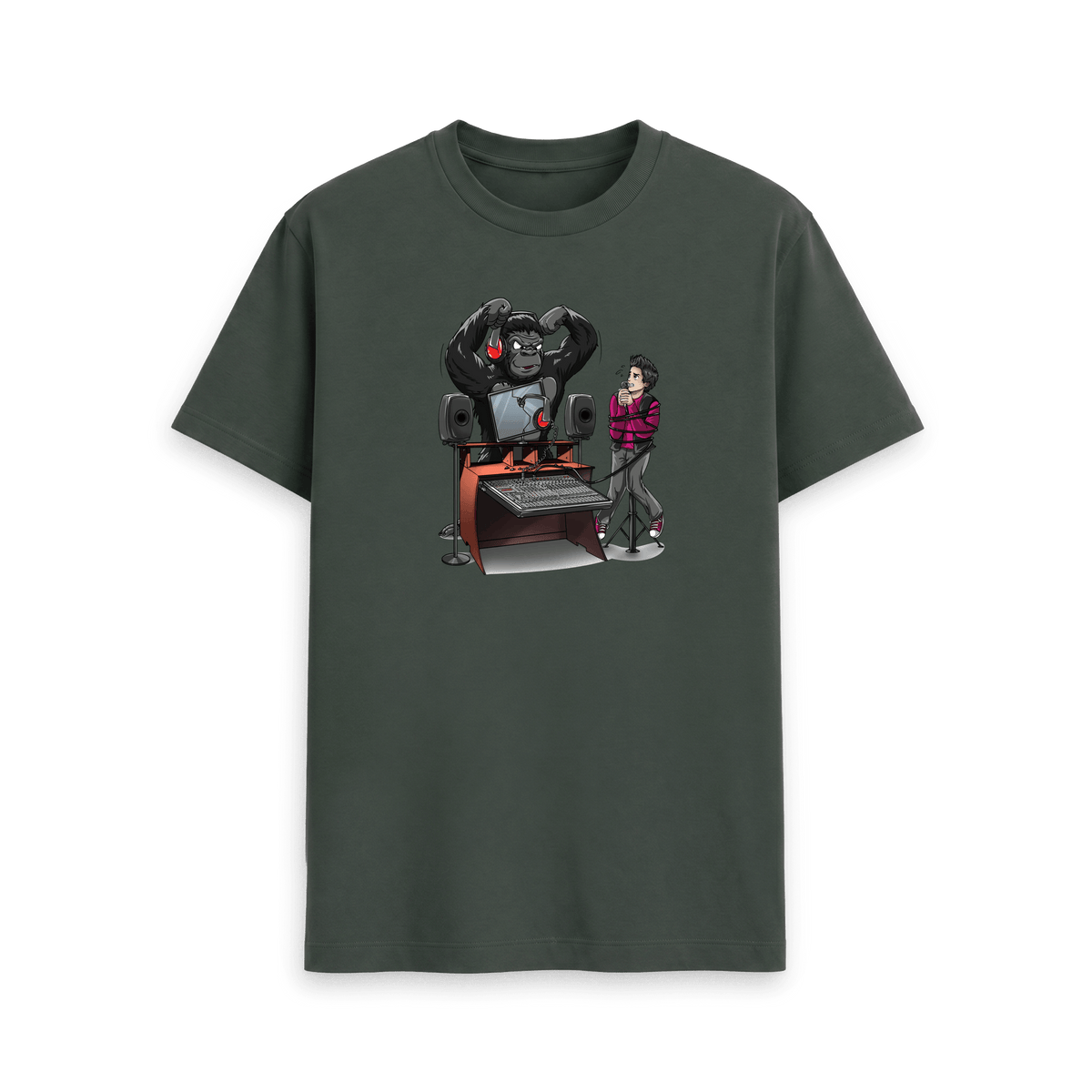 Dark Grey Printed T-shirt Front