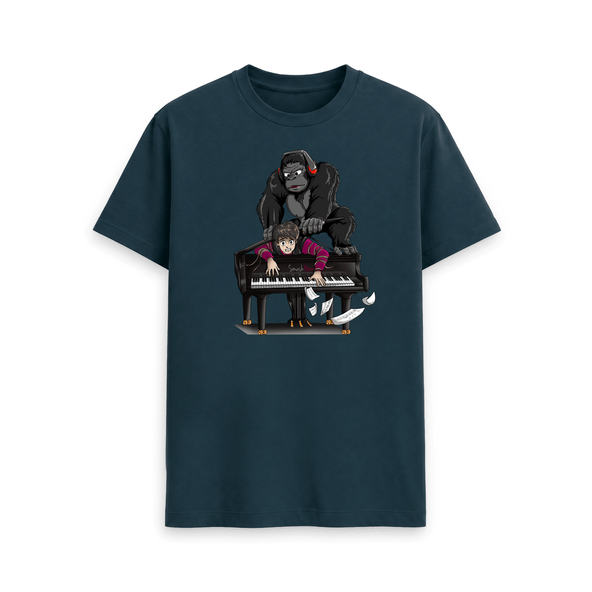 Denim Blue Printed T-shirt Front