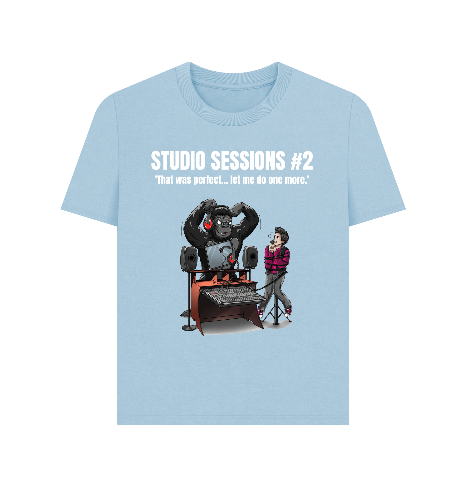 Milky Blue Printed T-shirt Front