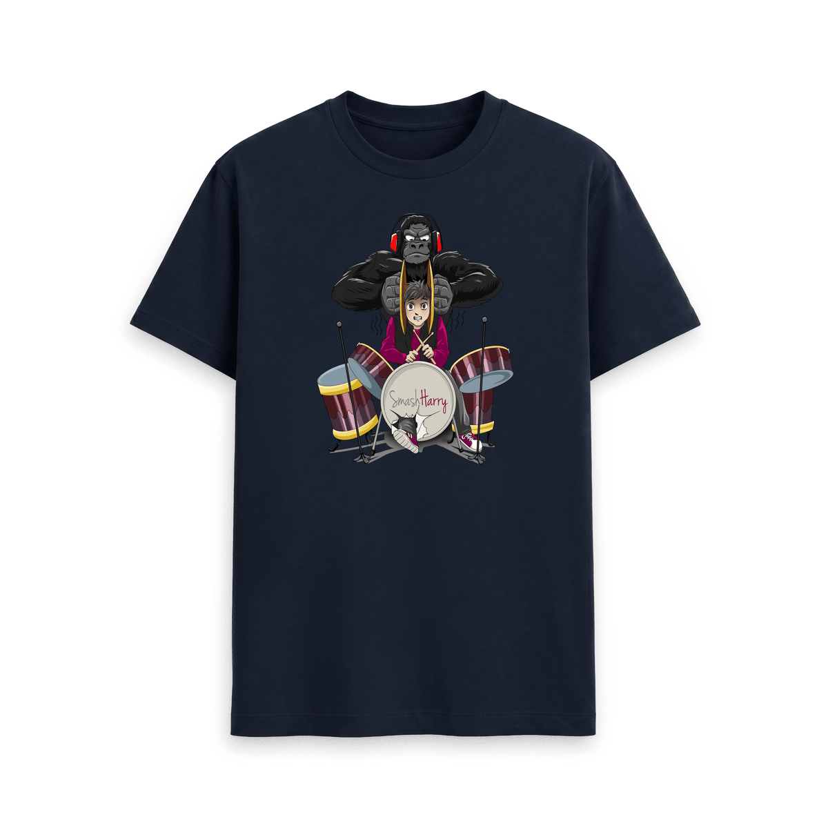 Navy Blue Printed T-shirt Front