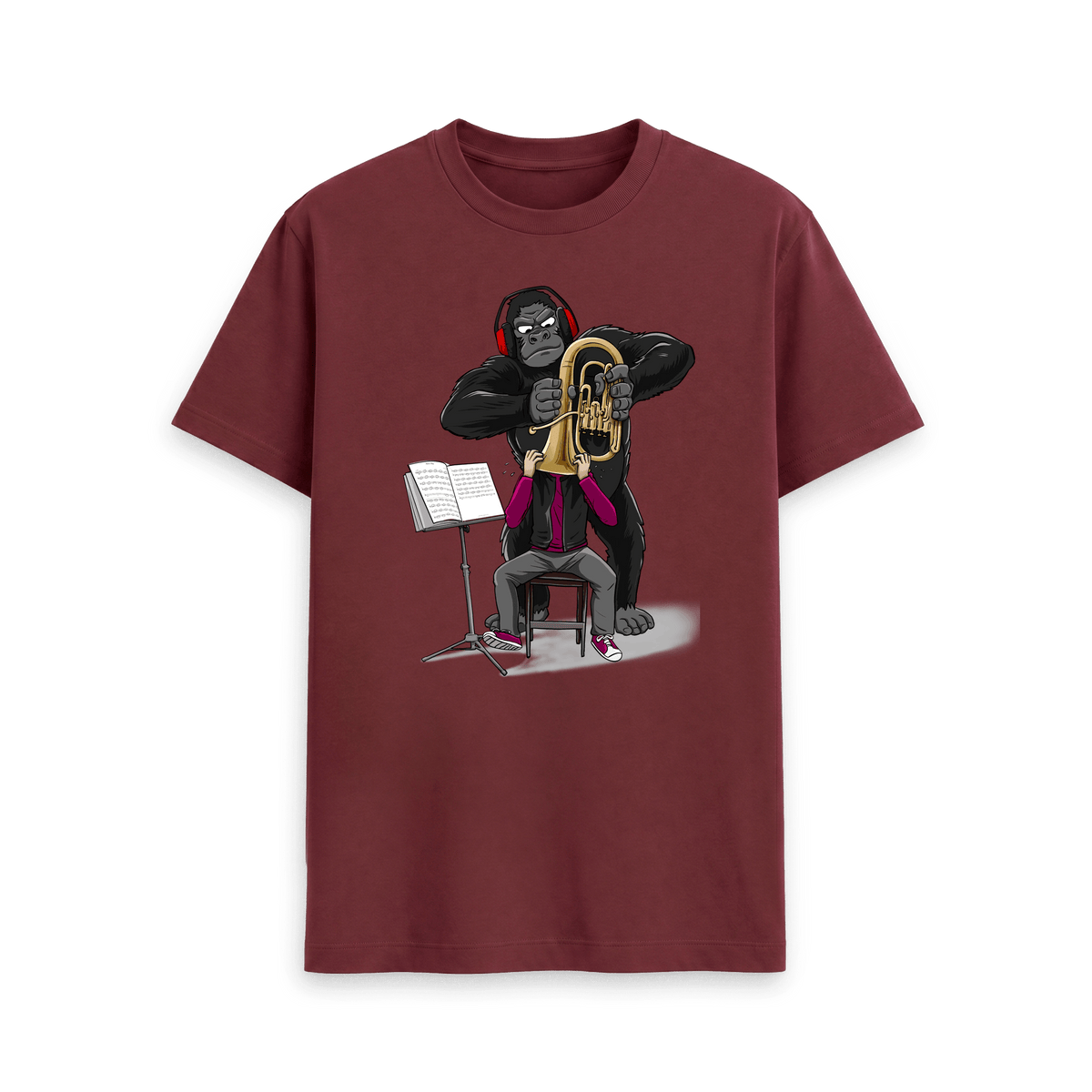 Red Wine Printed T-shirt Front