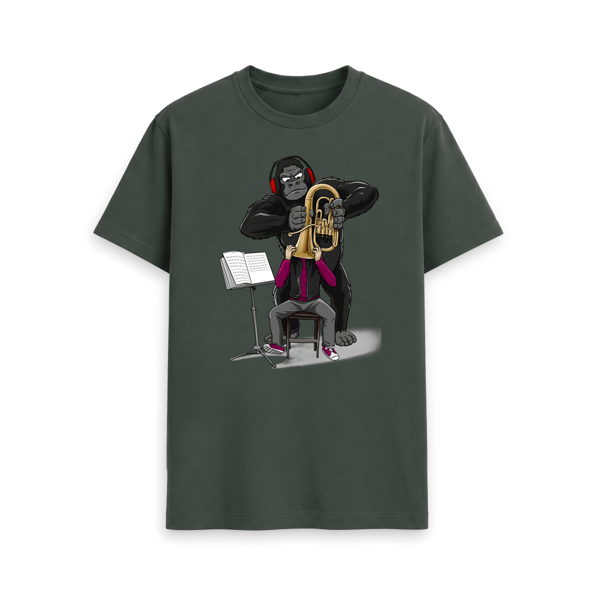 Dark Grey Printed T-shirt Front