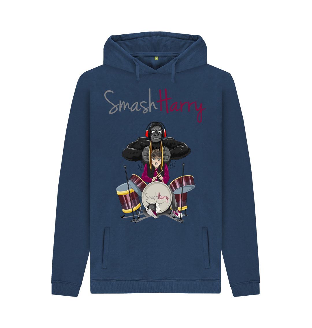 Navy Printed Hoody Front