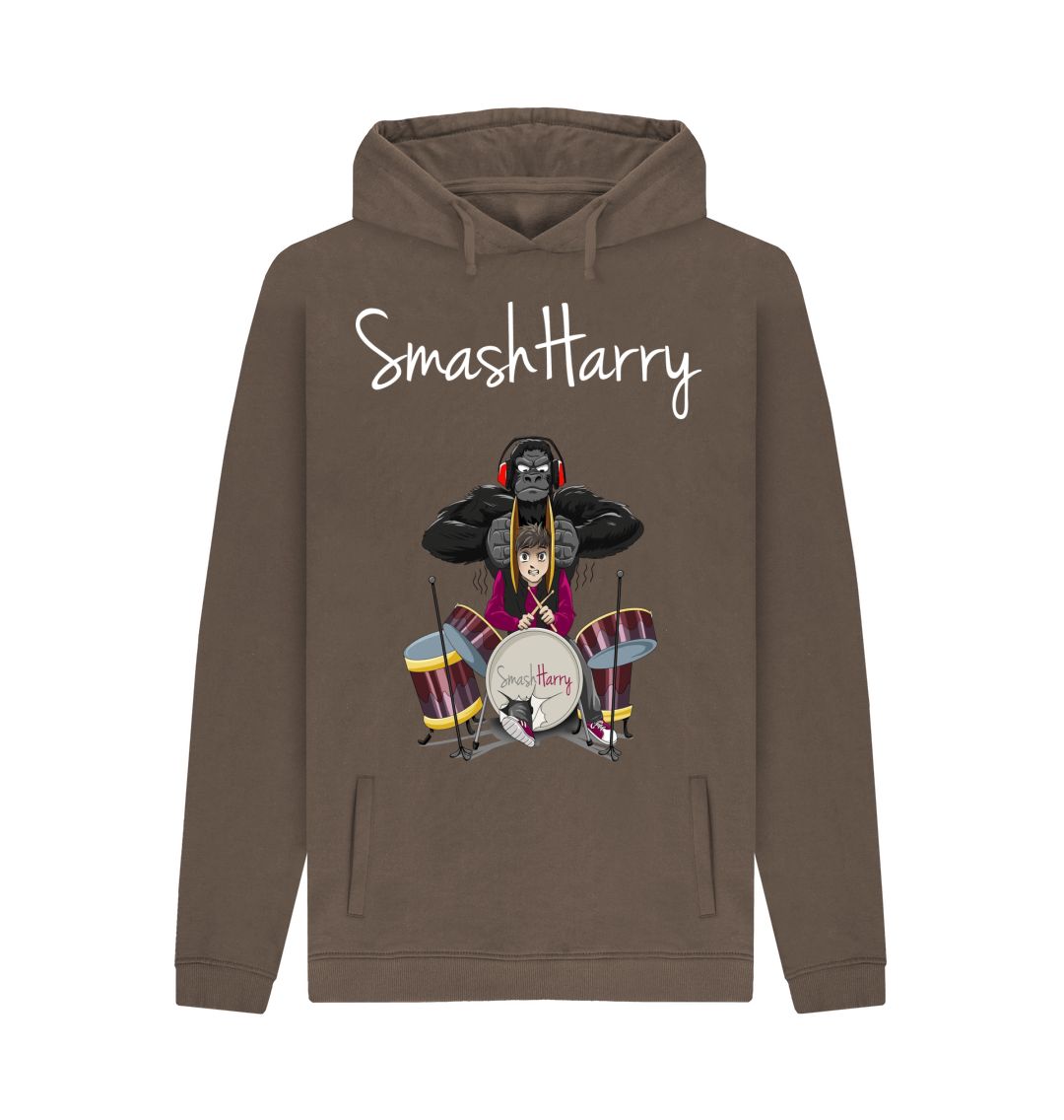 Chocolate SmashHarry Men's Organic Pullover Hoodie \u2014 Drums