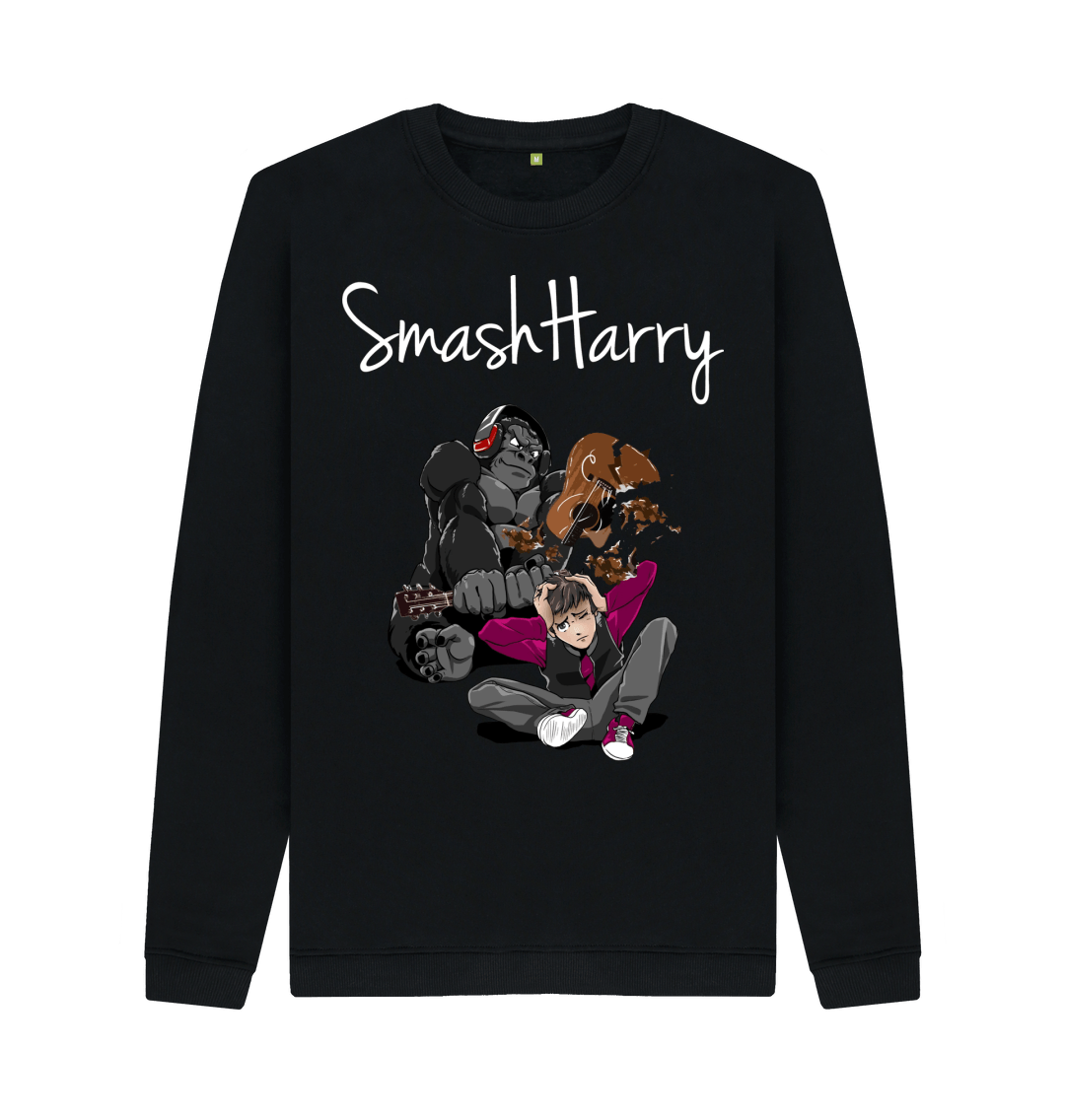 Black Printed Sweater Front