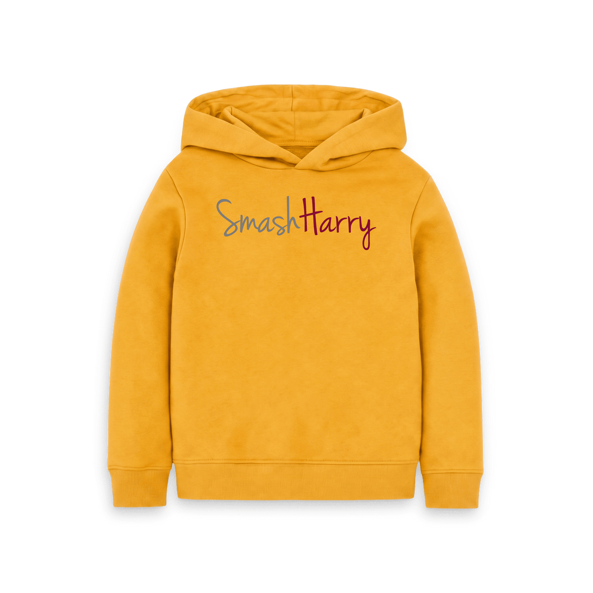Mustard Printed Kids Hoodie Front