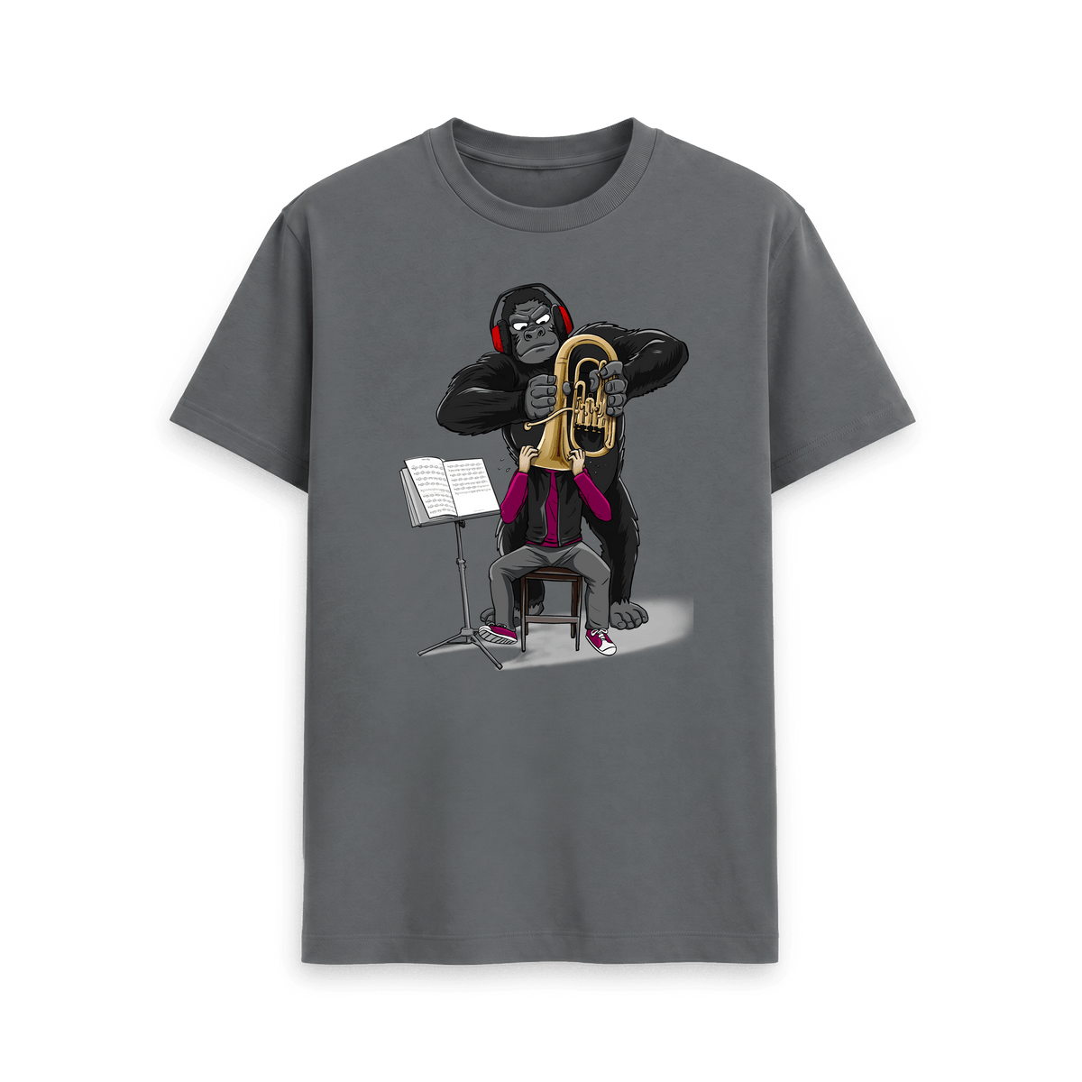 Slate Grey Printed T-shirt Front