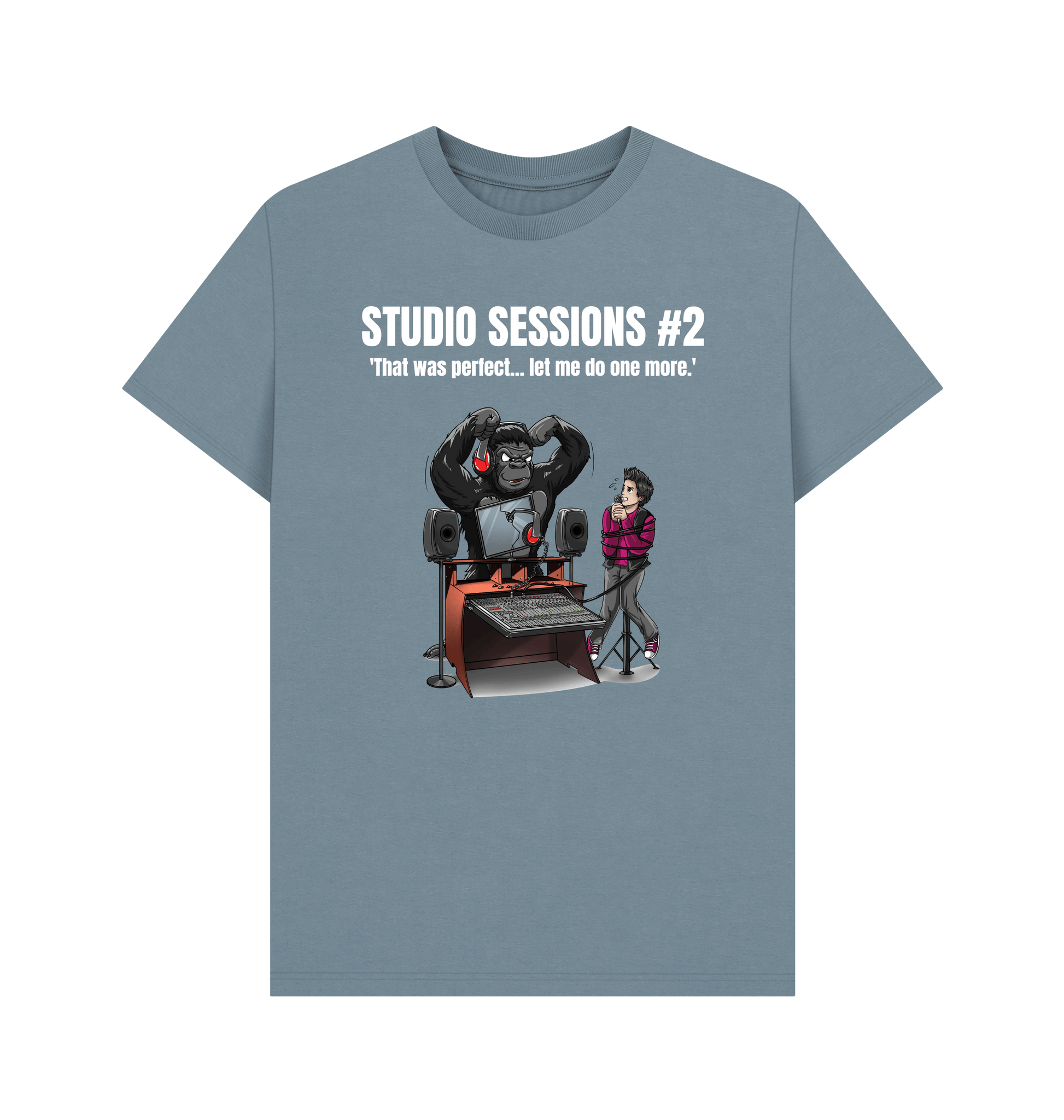 Stone Blue Printed T-shirt Front