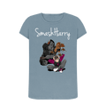 Stone Blue Printed T-shirt Front