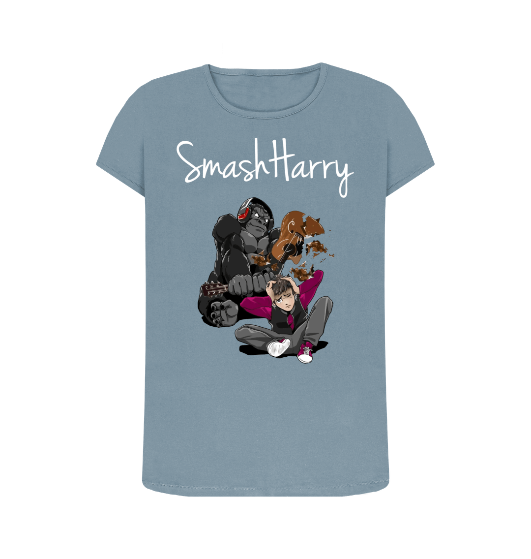 Stone Blue Printed T-shirt Front