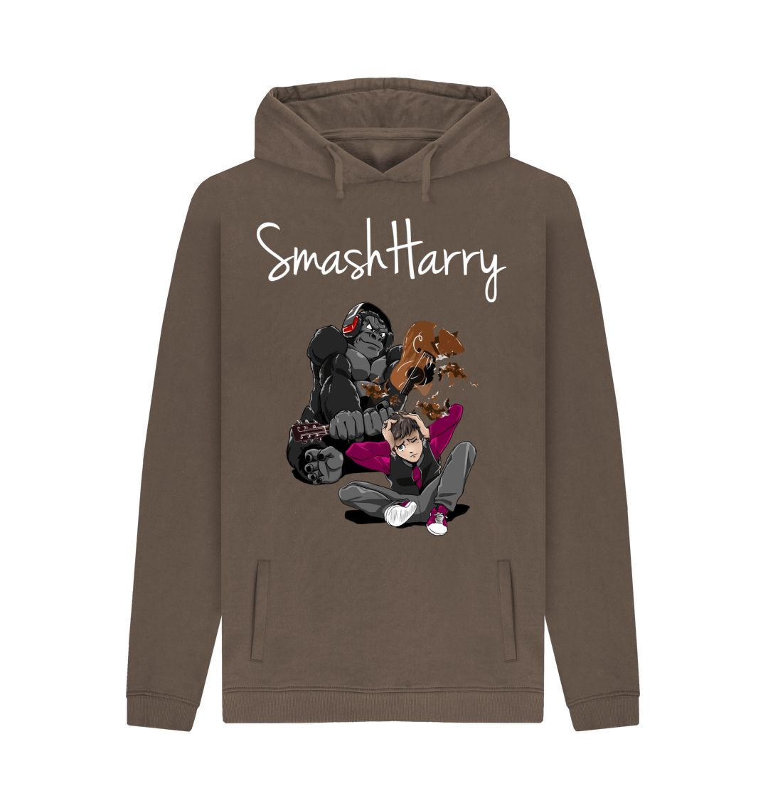 Chocolate SmashHarry Men's Organic Pullover Hoodie \u2014 Guitar