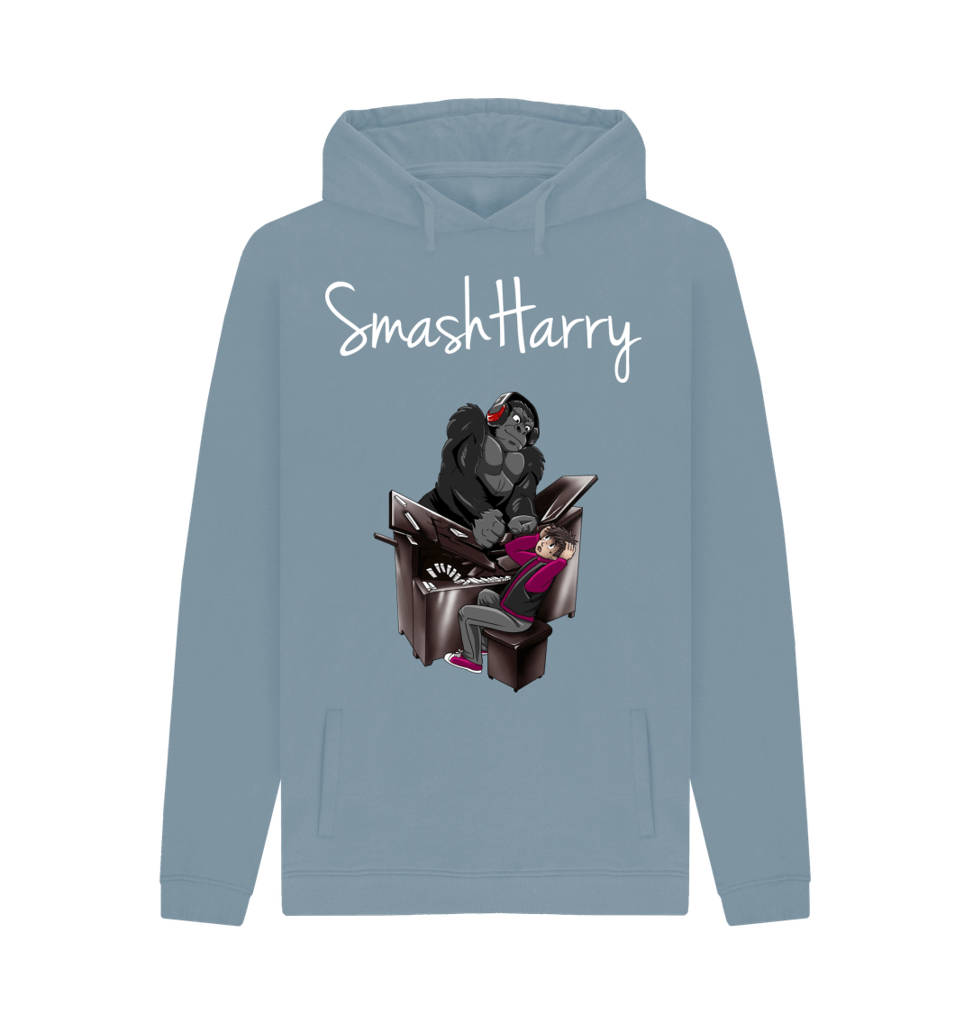 Stone Blue Printed Hoody Front