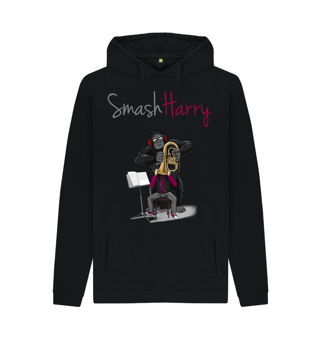 Black Printed Hoody Front