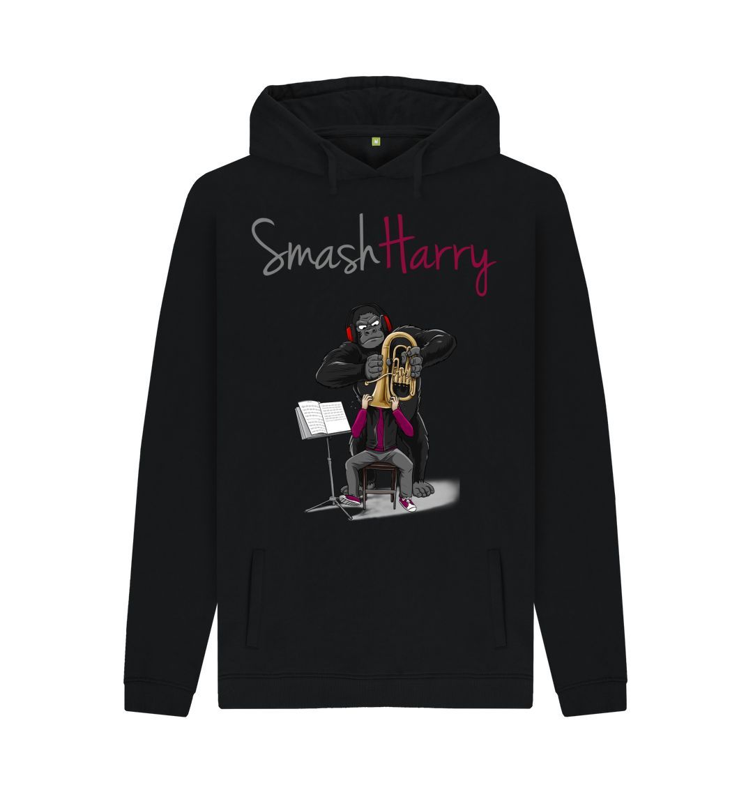 Black SmashHarry Men's Organic Pullover Hoodie | Brass