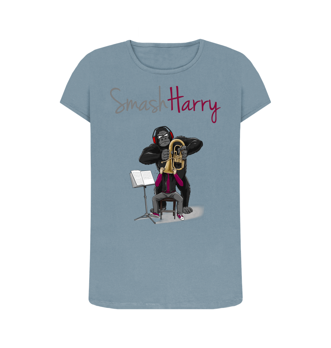 Stone Blue Printed T-shirt Front