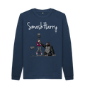Navy Blue Printed Sweater Front