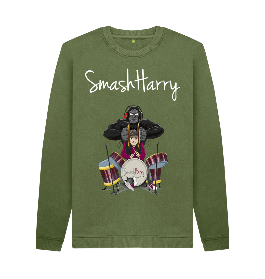 Khaki Printed Sweater Front
