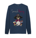 Navy Blue Printed Sweater Front